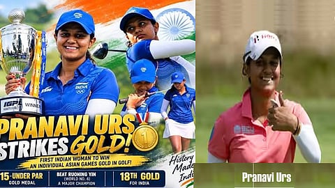 Pranavi becomes first Indian woman golfer to strike gold at Asiad