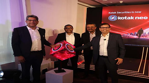 (L - R) - Manish Kathuria, Chief Business Officer, Kotak Neo; Sandeep Chordia, Chief Operating Officer,  Kotak Neo; Ashish Nanda, Chief Digital Business Officer, Kotak Neo; and Shripal Shah, MD & CEO Kotak Neo