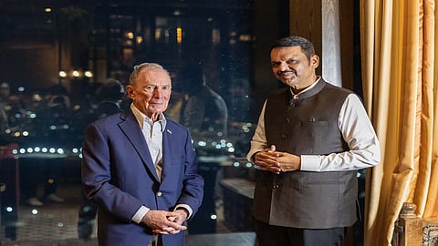 Chief Minister of Maharashtra Shri Devendra Fadnavis meets Michael R. Bloomberg, founder of Bloomberg L.P. and Bloomberg Philanthropie