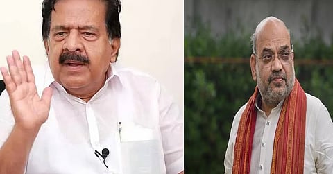 Keralam Home Minister Ramesh Chennithala and Union Home Minister Amit Shah 