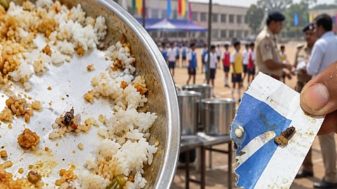 Teacher arrested for alleging worms found in food served at state sports meet 