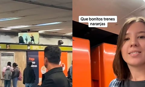 Rusa se emociona porque puede ver la tele en el Metro de la CDMX [VIDEO]