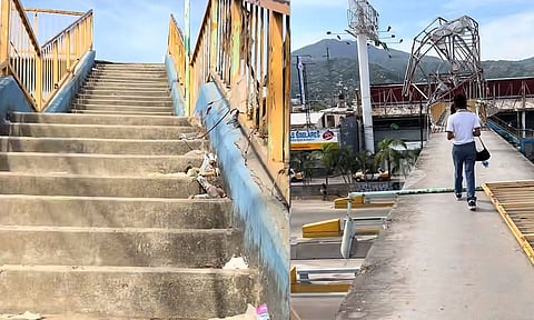Se viraliza peligroso puente sin cerca de contención [VIDEO]