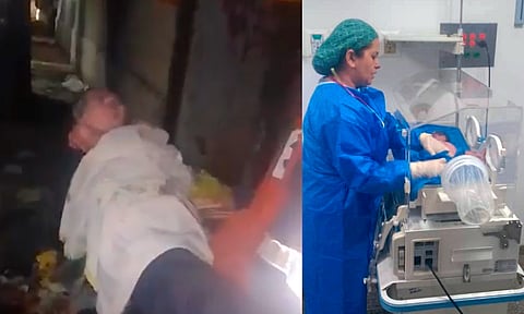 Trabajador encuentra a recién nacida abandonada en basurero [VIDEO]