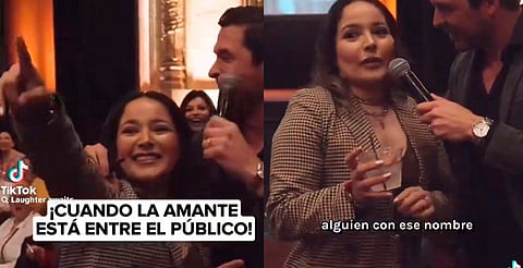 Mujer se encuentra a la amante de su esposo en conferencia y la expone [Video]