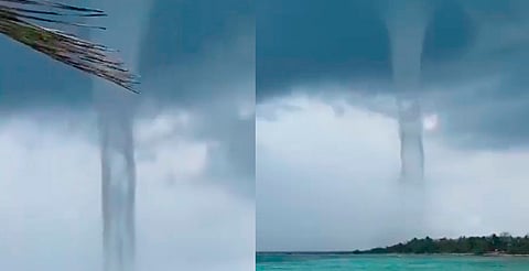 Turistas en Quintana Roo son sorprendidos por una tromba marina [Video]