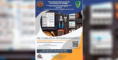 Invita Facultad de Ingeniería Mecánica al curso de instalaciones eléctricas en casa para todos