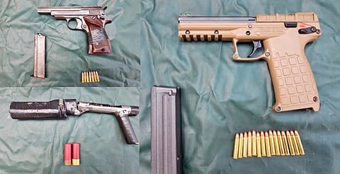 Agentes policiales frustran robo a banco de Apatzingán; hay tres detenidos y tres armas aseguradas