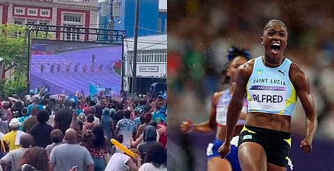 Isla de Santa Lucía gana su primer medalla olímpica; festejaron a lo grande