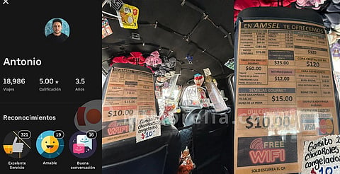 Uber en Morelia usa su auto de tiendita y trae de casi todo