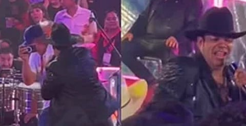 Exhiben a vocalista de la Banda Jerez por golpear a sus músicos en concierto [VIDEO]