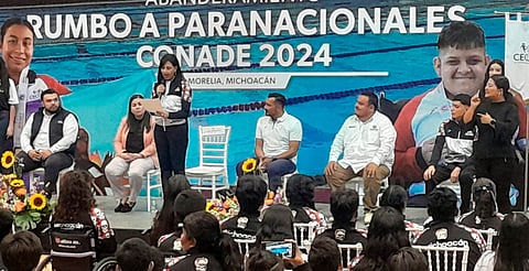 Autoridades estatales abanderan a deportistas michoacanos rumbo a los Paranacionales Conade 2024 