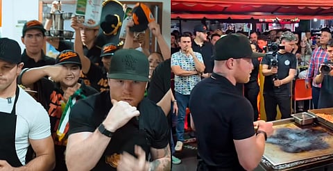 "Canelo" Álvarez atiende taquería en Guadalajara y hasta recrea su entrada al ring [VIDEO]