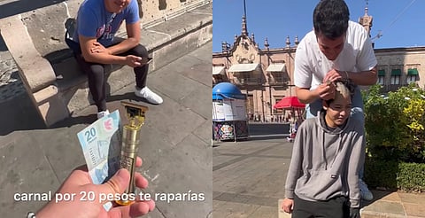 Critican a youtuber moreliano por rapar a chavo a cambio de dinero