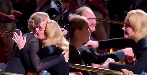 Adele se emociona a las lágrimas al ver a Céline Dion es su concierto
