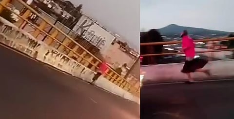 Hombre arroja piedras contra autos en salida a Quiroga, reportan [VIDEO]
