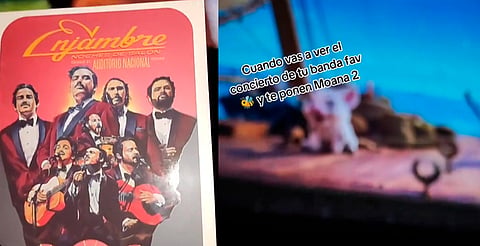 Chica compra boletos para ver concierto de Enjambre en Cinemex y le proyectan Moana 2 [VIDEO]