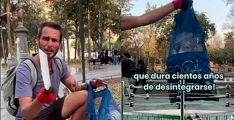 Pareja de extranjeros recogen basura en la CDMX [VIDEO] 