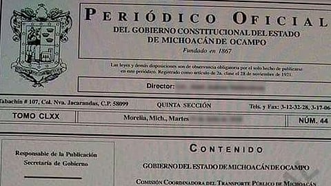 En 2025 esto costará adquirir y publicar en el Periódico Oficial de Michoacán