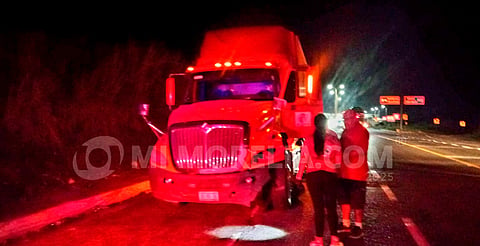 Vaca se atraviesa en la Siglo XXI y es embestida por tráiler; conductor queda herido
