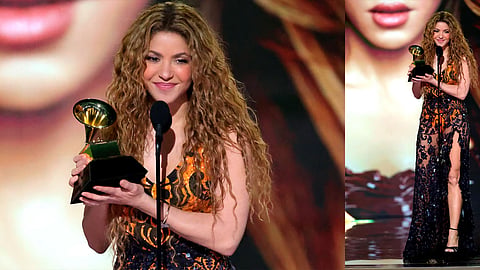 Shakira recibe Grammy con vestido de mariposa monarca, este fue su mensaje 