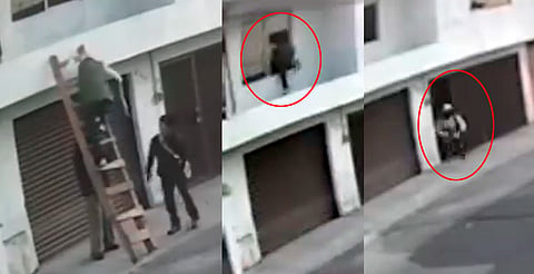 Encapuchados con escalera entran a casa a plena luz del día en Morelia [VIDEO]