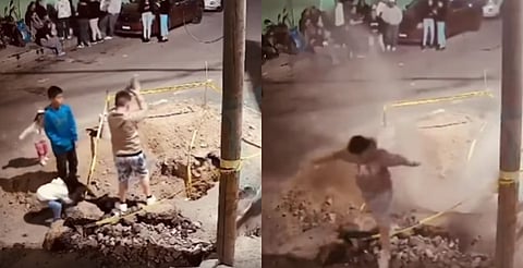 Niños causan fuga al lanzar piedras a obra [Video]
