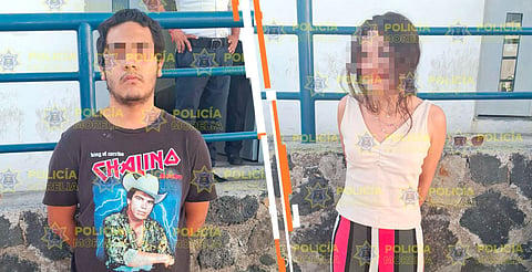 Policía Morelia detiene a dos personas por presunta posesión de narcótico en la zona centro 