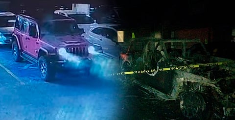 Captan momento exacto en que camioneta se incendia por falla en Altozano [VIDEO]