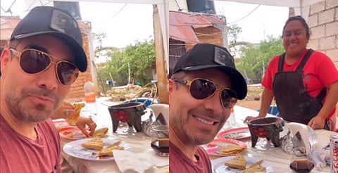 Vendedora de quesadillas confunde a Omar Chaparro con Eugenio Derbez [VIDEO]