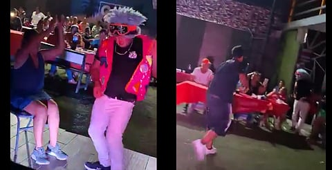 Chavo intenta acuchillar a payaso por bailarle a su novia en show [Video]
