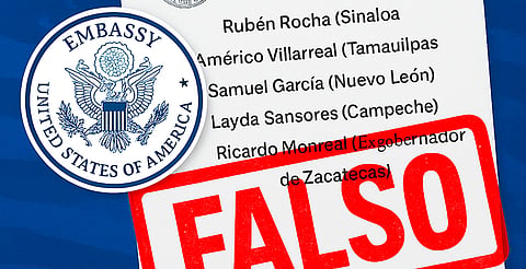 Embajada de EE.UU. desmiente lista de políticos mexicanos ligados al narcotráfico
