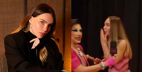 Belinda pasa momento bochornoso en plena transmisión durante la premier de Mentiras La Serie 