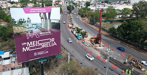 Avanza en Morelia el distribuidor de salida a Pátzcuaro sin cierres vehiculares: SCOP