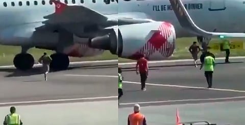 Revelan video de hombre que se lanzó al motor de un avión en el aeropuerto de Milán-Bérgamo