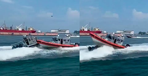 Lanchas de la Marina chocan durante ensayo en Veracruz; no hay heridos [VIDEO]
