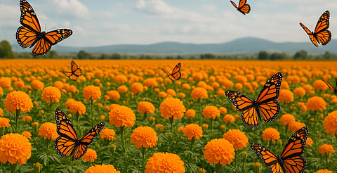 Más que tradición: el cempasúchil alimenta mariposas y al campo michoacano