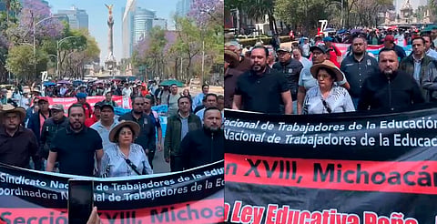 CNTE Michoacán llega a CDMX  [VIDEO]