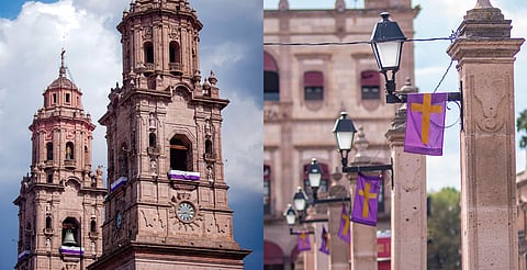 Con adornos en calles e iglesias, Morelia se alista para Semana Santa