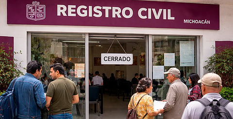 Suspenderán labores en Registro Civil de Michoacán; revisa fechas y horarios