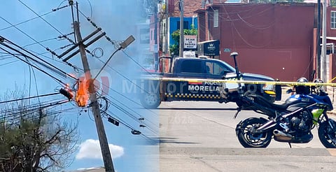 Corto circuito provoca incendio de cables en colonia Indeco de Morelia