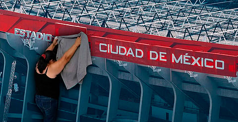 El branding comercial fue retirado y cubierto conforme a lineamientos de FIFA