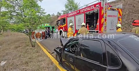 Choque por alcance deja dos lesionados en la Morelia-Pátzcuaro