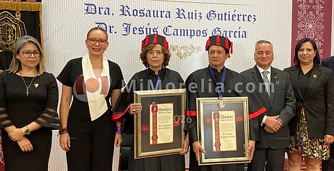 UMSNH entrega Doctorado Honoris Causa a Rosaura Ruiz y Jesús Campos
