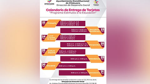 El próximo 22 de agosto iniciará la entrega de tarjetas bancarias para alumnos de nivel primaria en horario de 9 a 11 