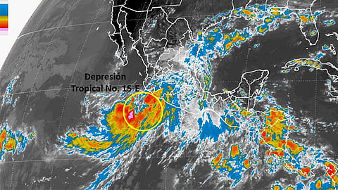 Se localiza a 355 kilómetros al suroeste de Punta San Telmo, Michoacán, con vientos sostenidos de 55 km/h (Imagen: Conagua)