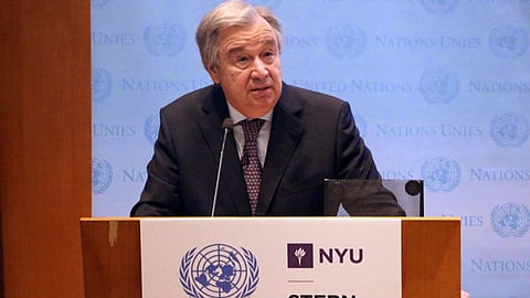 António Guterres en la Escuela de Negocios Stern de la Universidad de Nueva York (Foto: Florencia Soto Nino)