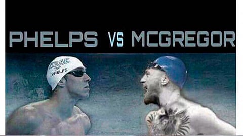 Phelps publicó esta imagen para retar al peleador de las artes marciales mixtas (Foto: @MichaelPhelps)