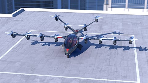 Posee 12 motores eléctricos y puede transportar 4 personas