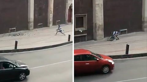 Cazan palomas en el Centro Histórico de CDMX (Video)